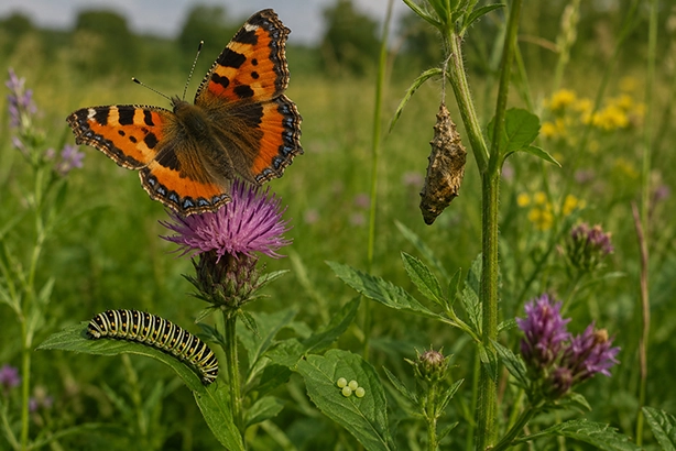 Vlindercyclus in een Zonnige Weide