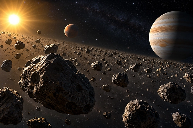Asteroïden in de asteroïdengordel tussen Mars en Jupiter