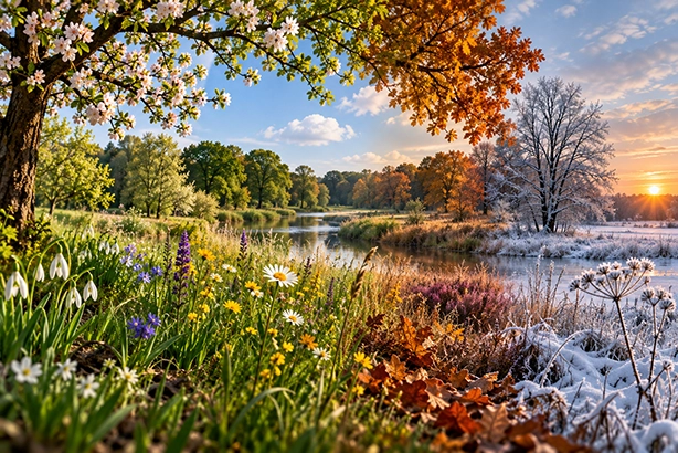 Planten door de seizoenen heen in een Nederlands landschap